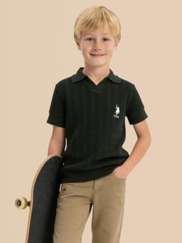 U.S. POLO ASSN. - Kids Boys Textured Regular Fit Polo Shirt