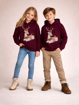 CHERRY CRUMBLE BY NITT HYMAN - Maroon Printed Hoodie