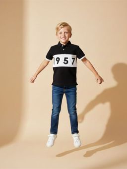 CHERRY CRUMBLE BY NITT HYMAN - Black Polo T-Shirt