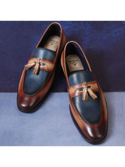 Mille Dollari - Mushashi Blue and Beige Tassel Loafer
