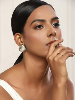 Ruby Raang Studio - Nai Fiza Kundan in Dual Tone Embellished Studs