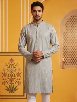 Jompers - Men’S Silk Blend Thread Work Kurta