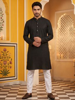 Jompers - Men’S Silk Blend Thread Work Kurta with Pyjama