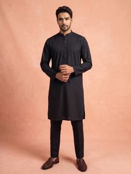 Jompers - Men Silk Blend Solid Kurta Pyjama Set