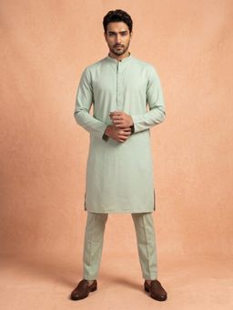 Jompers - Men Silk Blend Solid Kurta Pyjama Set