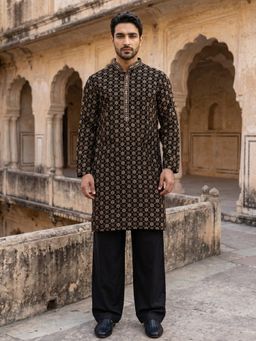 Jompers - Viscose Rayon Embroidered Sequin Kurta Pyjama