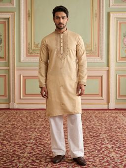 Jompers - Men’S Silk Blend Embroidered Kurta Pyjama Set