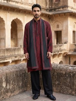 Jompers - Embroidered and Sequin Kurta Pyjama With Dupatta