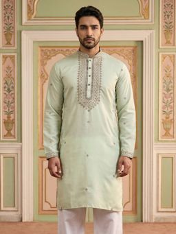 Jompers - Men’s Silk Blend Embroidered Kurta
