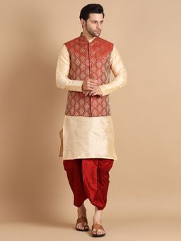 Uri and MacKenzie - Silk Kurta With Dhoti and nehru jacket