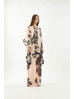 KoAi - Pink and Black Floral Kaftan Top (Set of 2)