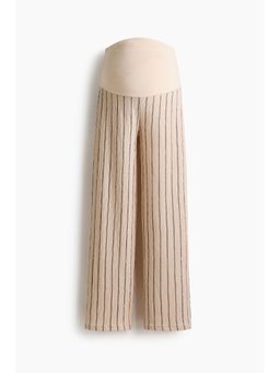 H&M - Women Beige MAMA Wide Trouser