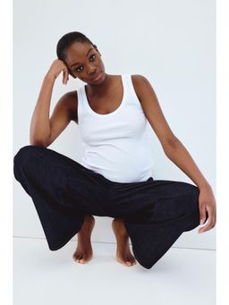 H&M - Women Blue MAMA Denim Drawstring Trouser