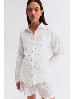 H&M - Women White MAMA Before & After Muslin Shirt & Shorts