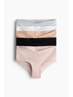 H&M - Women Multi-Color MAMA 5-Pack Lace-Trimmed Cotton Hipster Briefs