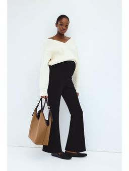 H&M - Women Black MAMA Flared Ponte Di Roma Leggings