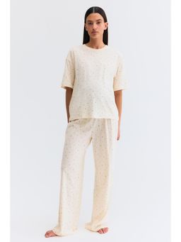 H&M - Women White MAMA Before & After Cotton T-Shirt & Pyjama
