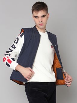GANT - Mens White Solid Regular Sweater