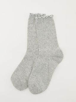 Pomelo - Lettuce Trim Socks - Mid Grey