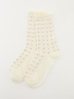 Pomelo - Lettuce Trim Socks - Cream