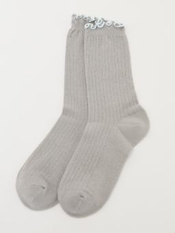 Pomelo - Lettuce Trim Socks - Mid Grey