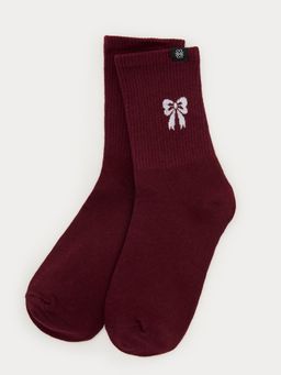 Pomelo - Bow Detail Socks - Maroon
