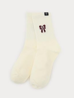 Pomelo - Bow Detail Socks - Cream