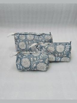 House of Gulab - Multi-Colour Set Of 3 Waterproof Lining Cosmetic Pouches