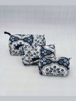 House of Gulab - Black Set of 3 Cosmetic Pouches