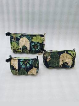 House of Gulab - Black Set of 3 Cosmetic Pouches