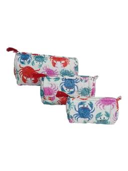 House of Gulab - Multi-Colour Set Of 3 Waterproof Lining Cosmetic Pouches