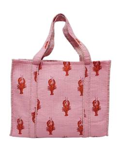 House of Gulab - Pink Printed Quilted Tote Bag