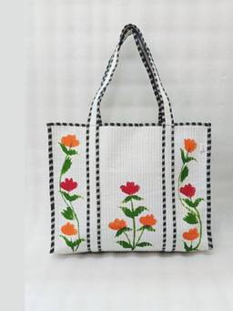 House of Gulab - Multi-Colour Hand-Painted Floral Tote Bag