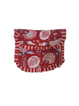 House of Gulab - Red Handcrafted Quilted Passport, Card and Cash Holder