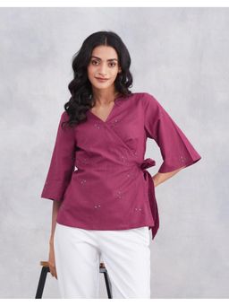 Fabindia - Pink Cotton Linen Top