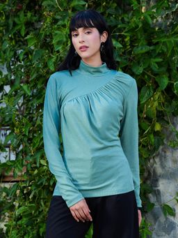 Tandul - Womens Green Stylish High Neck Top
