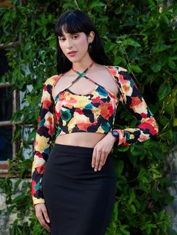 Tandul - Womens Multi-Color Printed Crop Top
