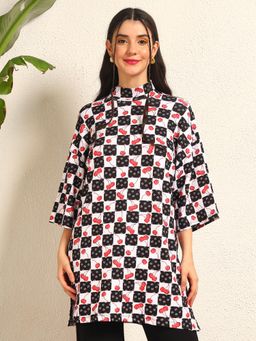 Tandul - Womens Oversize Cherry Printed Tunic