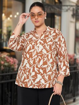 Martini - Womens Brown Plus Size Western Top