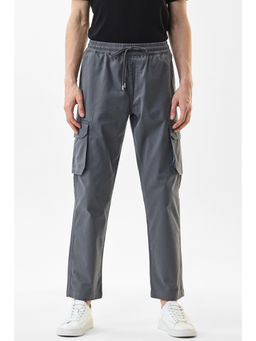Snitch - Men Grey Solid Regular Casual Cargo Pant