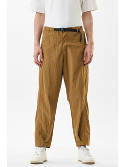 Snitch - Men Tan Solid Relaxed Casual Trouser