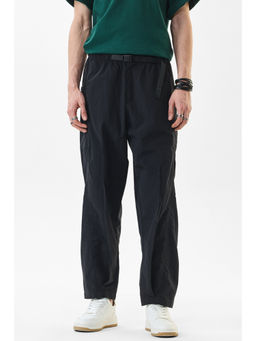 Snitch - Men Black Solid Relaxed Casual Trouser