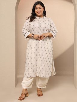 Extra love by Libas - Woven Design Cotton Blend Straight Kurta for Women