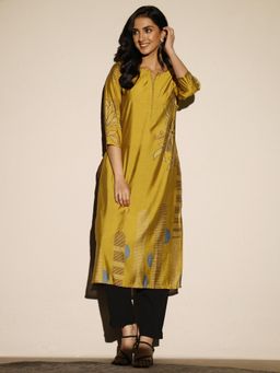Libas - Floral Printed Silk Blend Straight Kurta for Women