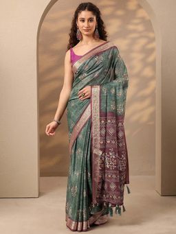 Libas - Handloom Silk Blend Saree with Unstitched Blouse