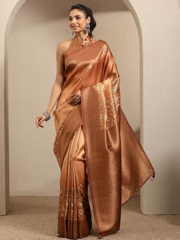 Libas - Woven Design Silk Blend Saree with Unstitched Blouse