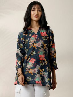 Libas - Floral Printed Muslin Straight Kurti for Women