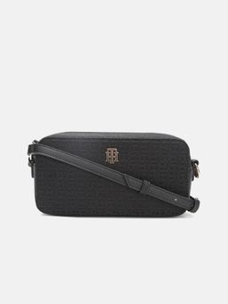 Tommy Hilfiger - Logo Black Polyester Sling Bag