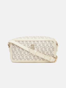 Tommy Hilfiger - Logo Off White Polyurethane Sling Bag