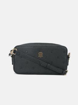 Tommy Hilfiger - Logo Black Polyurethane Sling Bag